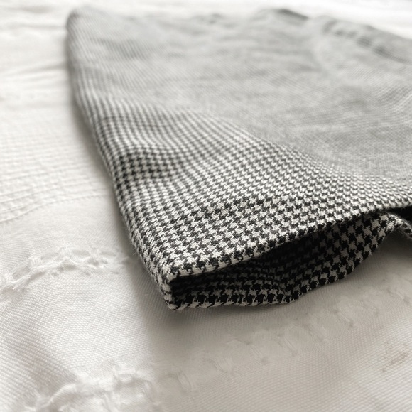 MAX MARA PURO LINO LINEN BLACK WHITE HOUNDSTOOTH PENCIL SKIRT - 6 - Picture 7 of 10